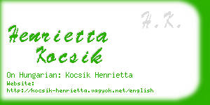 henrietta kocsik business card